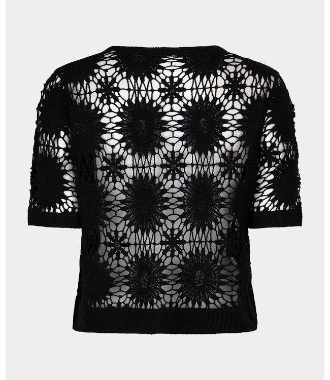 Esqualo Cardigan crochet s/slve Black XS