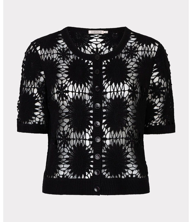 Esqualo Cardigan crochet s/slve Black XS