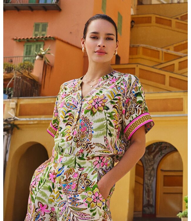 Esqualo Blouse knot Jungle print - Print
