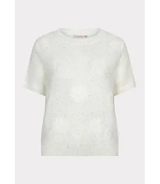 Esqualo Sweater embroidery flowers - Off White