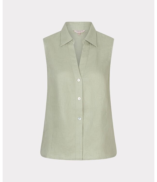 Esqualo Blouse slv/less linen - Soft Green