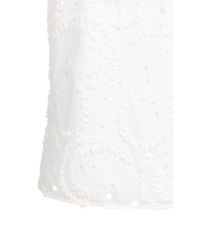 YAYA Embroidered sleeveless top - SNOWFADE WHITE