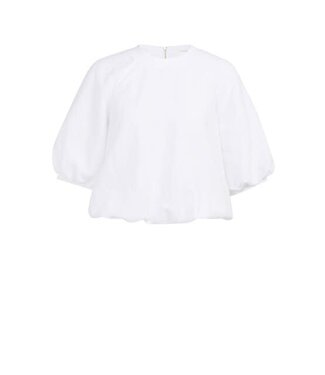YAYA Woven balloon t-shirt - PURE WHITE