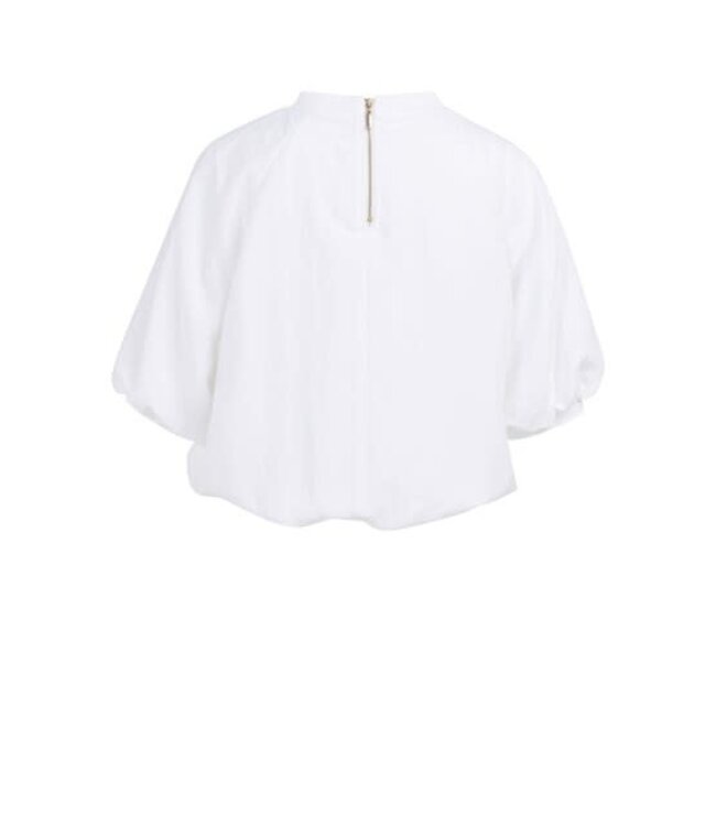 YAYA Woven balloon t-shirt - PURE WHITE