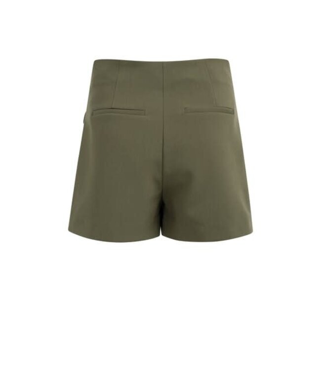 YAYA Woven mini skort with pockets and buttons - ARMY GREEN
