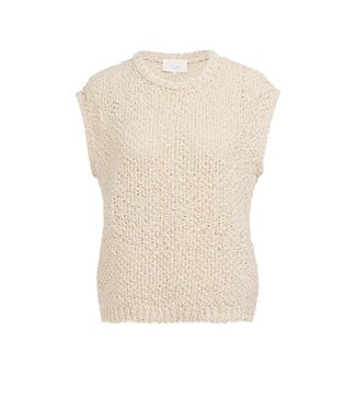 YAYA Textured sleeveless sweater - CLOUD CREME WHITE