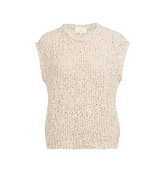 YAYA Textured sleeveless sweater - CLOUD CREME WHITE