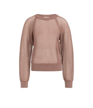 YAYA Mesh stitch raglan sweater - BURLWOOD PINK
