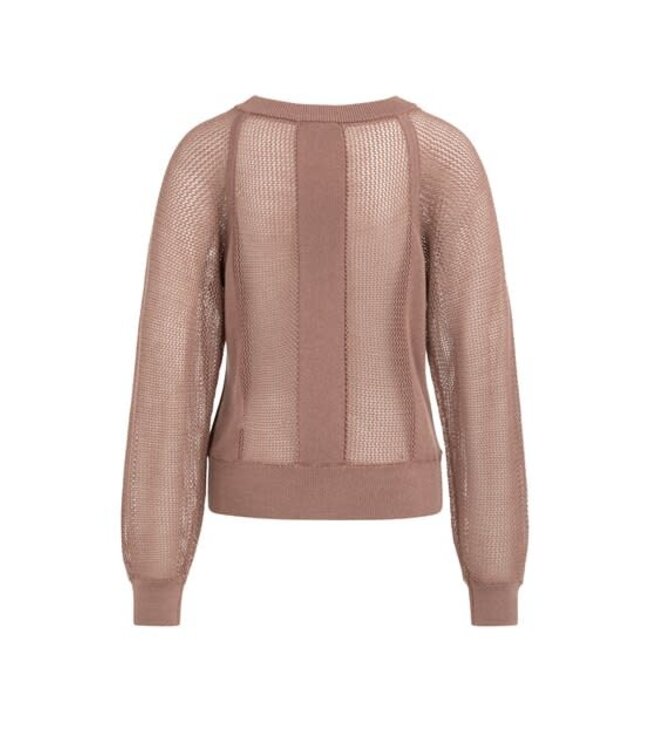 YAYA Mesh stitch raglan sweater - BURLWOOD PINK