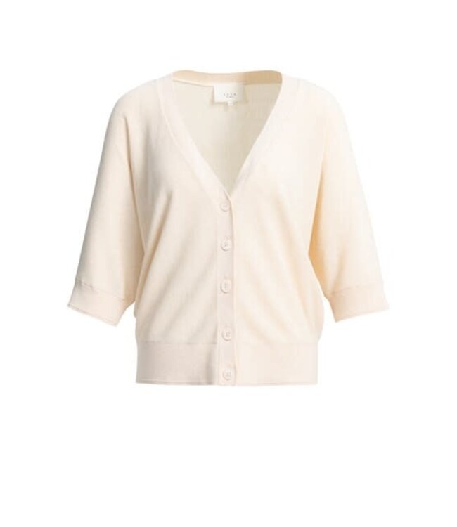YAYA Batwing cardigan in textured knit - CLOUD CREME WHITE MELANGE