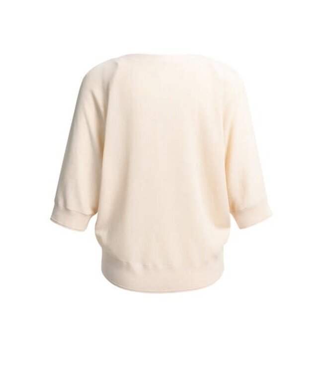 YAYA Batwing cardigan in textured knit - CLOUD CREME WHITE MELANGE