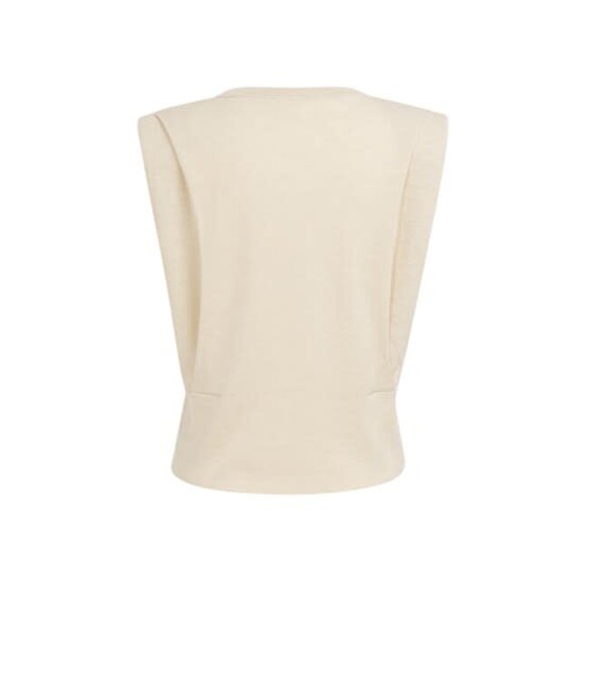 YAYA Shoulder detail cardigan with fitted waist - CLOUD CREME WHITE