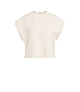 YAYA Sleeveless boxy sweatshirt - CLOUD CREME WHITE
