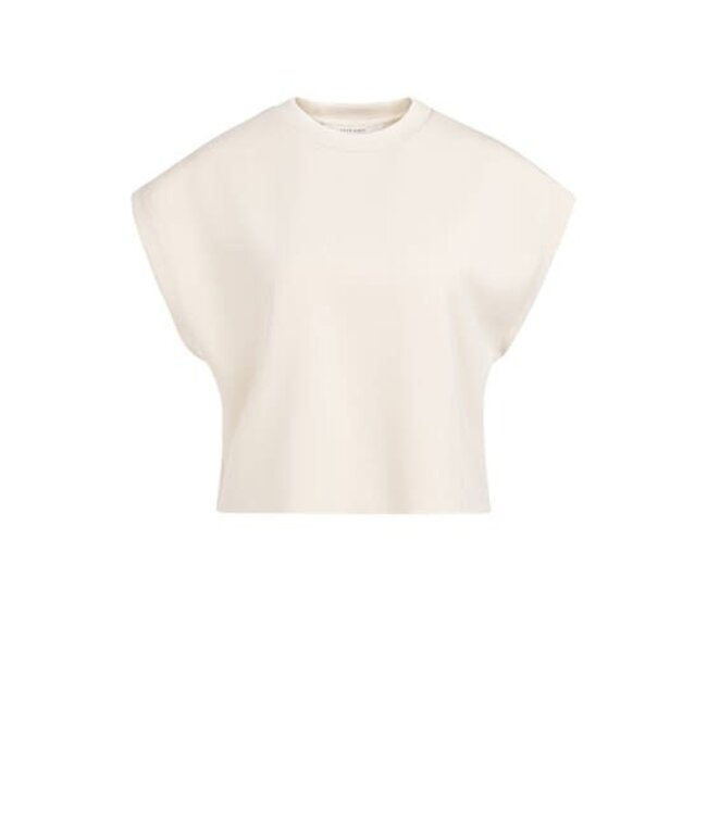 YAYA Sleeveless boxy sweatshirt - CLOUD CREME WHITE