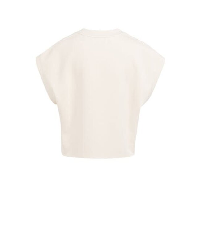 YAYA Sleeveless boxy sweatshirt - CLOUD CREME WHITE