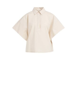 YAYA Blouse with sleeve detail - CLOUD CREME WHITE