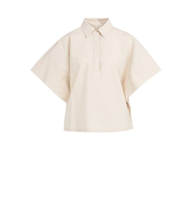 YAYA Blouse with sleeve detail - CLOUD CREME WHITE