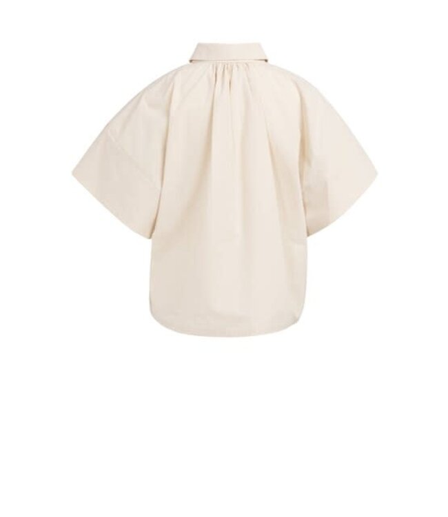 YAYA Blouse with sleeve detail - CLOUD CREME WHITE