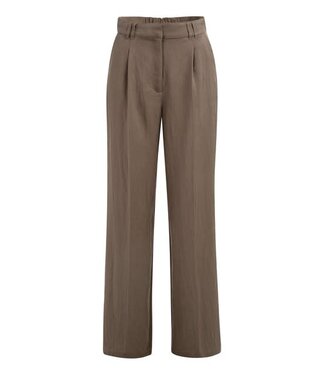 YAYA Woven wide leg trousers with pleaths - L32 - WASHED BROWN
