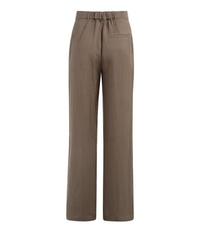 YAYA Woven wide leg trousers with pleaths - L32 - WASHED BROWN