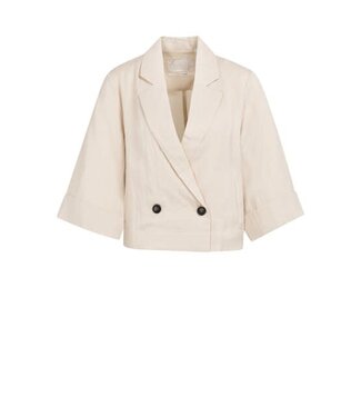 YAYA Woven loose fit blazer jacket with kimono sleeve - CLOUD CREME WHITE