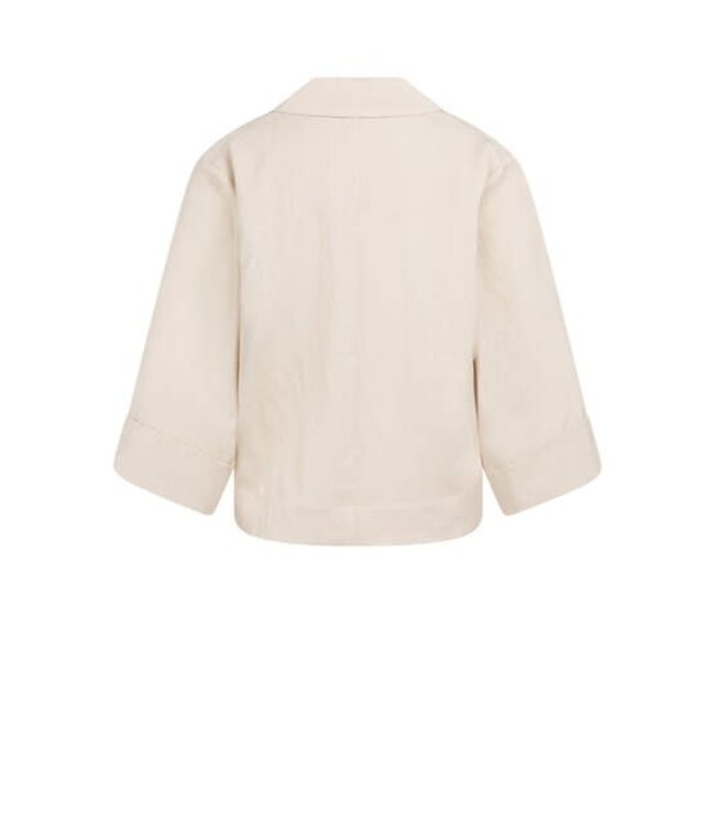 YAYA Woven loose fit blazer jacket with kimono sleeve - CLOUD CREME WHITE