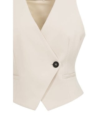 YAYA Woven gilet with asymetrical closure - CLOUD CREME WHITE