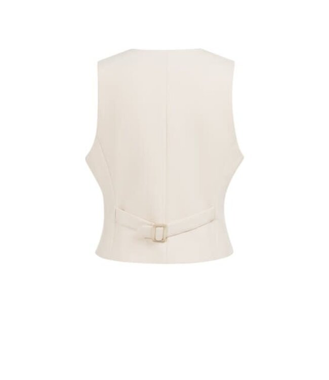 YAYA Woven gilet with asymetrical closure - CLOUD CREME WHITE