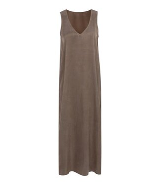 YAYA Crinkle dress - WASHED BROWN
