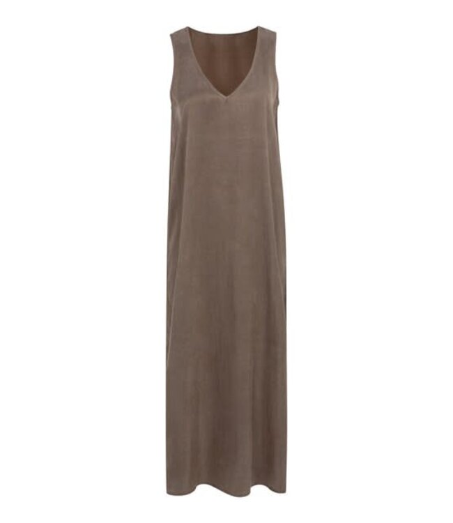 YAYA Crinkle dress - WASHED BROWN