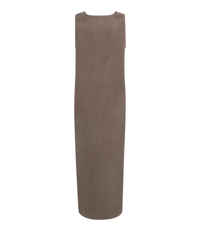 YAYA Crinkle dress - WASHED BROWN