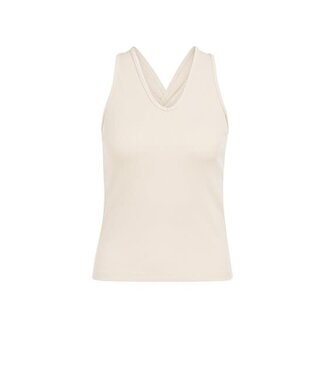 YAYA Singlet with fancy racerback - CLOUD CREME WHITE