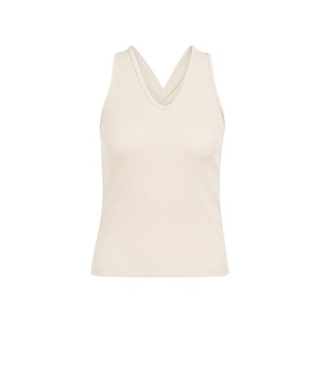YAYA Singlet with fancy racerback - CLOUD CREME WHITE