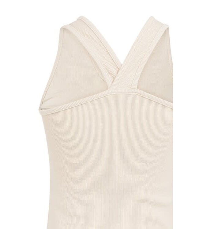 YAYA Singlet with fancy racerback - CLOUD CREME WHITE