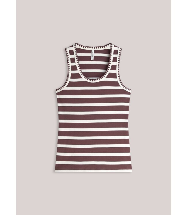 Summum Woman Top Stripe feston stitch