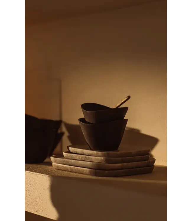 YAYA Small mango wood bowl - DARK BROWN