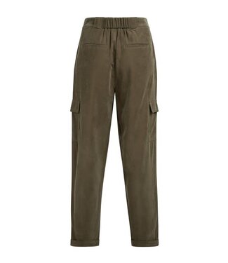 YAYA Woven staight leg cargo trousers with pleaths - ARMY GREEN