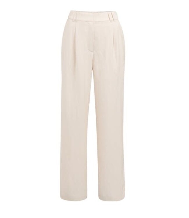 YAYA Woven wide leg trousers with pleaths - L32 - CLOUD CREME WHITE