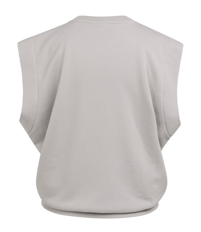 YAYA Sleeveless V-neck sweater with relaxed fit - ALABASTER GRAY