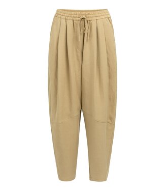 YAYA Woven barrel-leg trousers with elastic waist - SAFARI BROWN