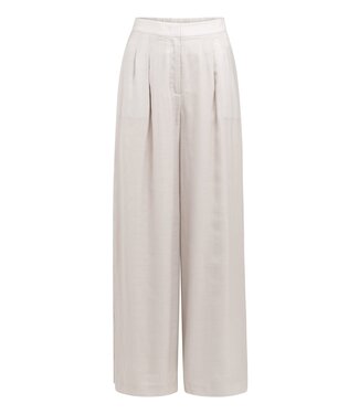 YAYA Trousers with wide legs and half elastic waist - ALABASTER GRAY