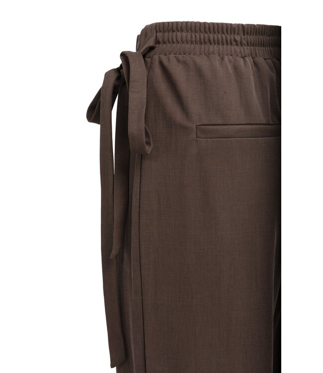 YAYA Wide-leg trousers with wrap detail - AUBERGINE PURPLE