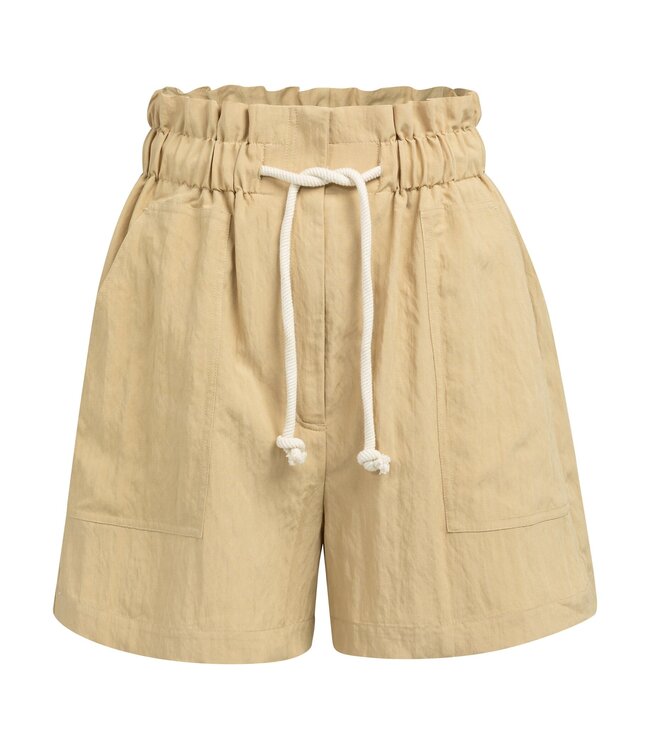 YAYA Paperbag bermuda with cargo pockets - SAFARI BROWN