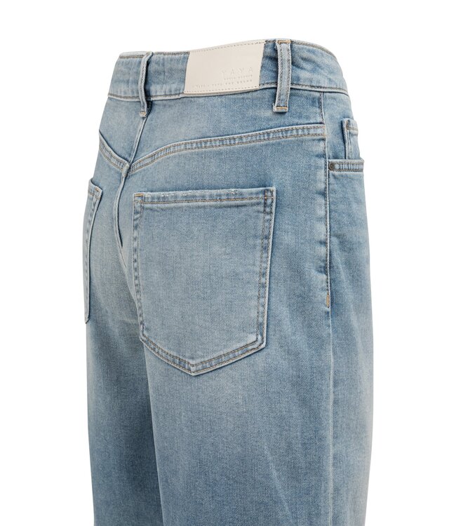 YAYA Denim bermuda shorts with regular fit - MID BLUE DENIM