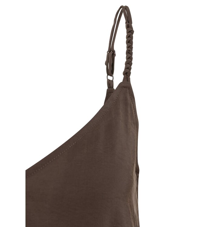 YAYA Long strappy dress with V-neck - AUBERGINE PURPLE