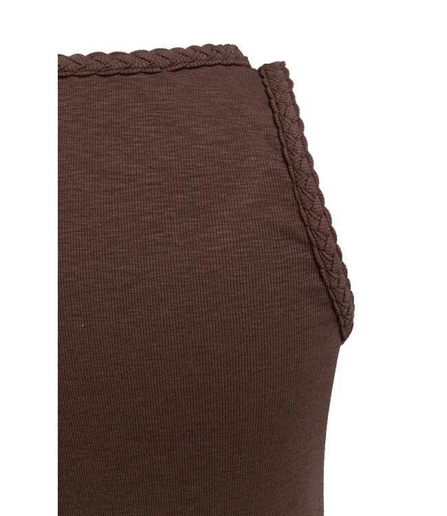 YAYA Singlet with braided trims - AUBERGINE PURPLE