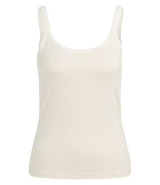 YAYA Fitted singlet with mesh trim - BEIGE