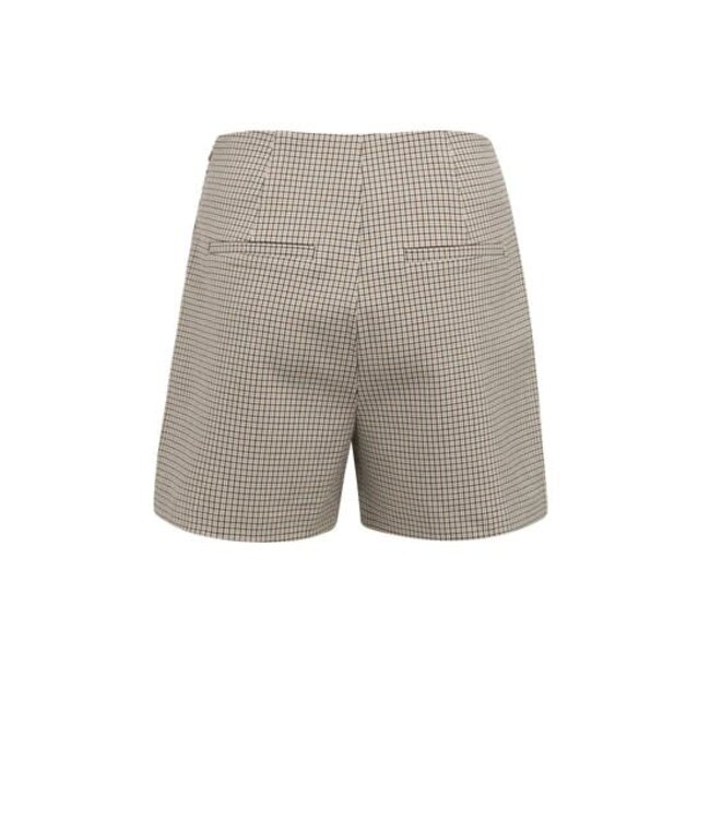 YAYA Checked mini skirt with faux wrap detail - BEIGE DESSIN