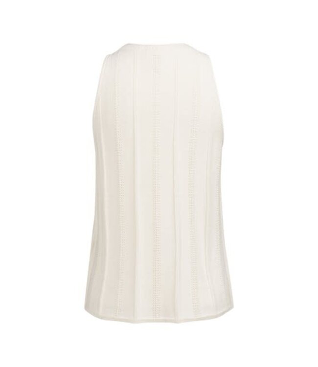YAYA Sleeveless knitted top with textured pattern - MILK BEIGE