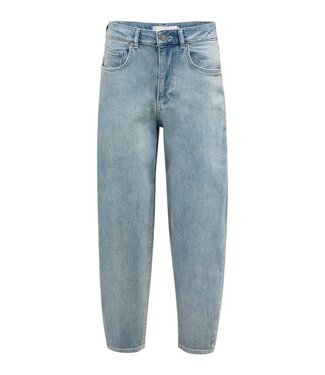 YAYA Denim trousers with loose fit - MID BLUE DENIM